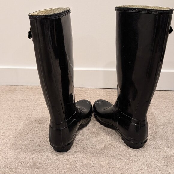 Hunter Original Tall Gloss Rain Boots - Women's sz 7 - Picture 5 of 9